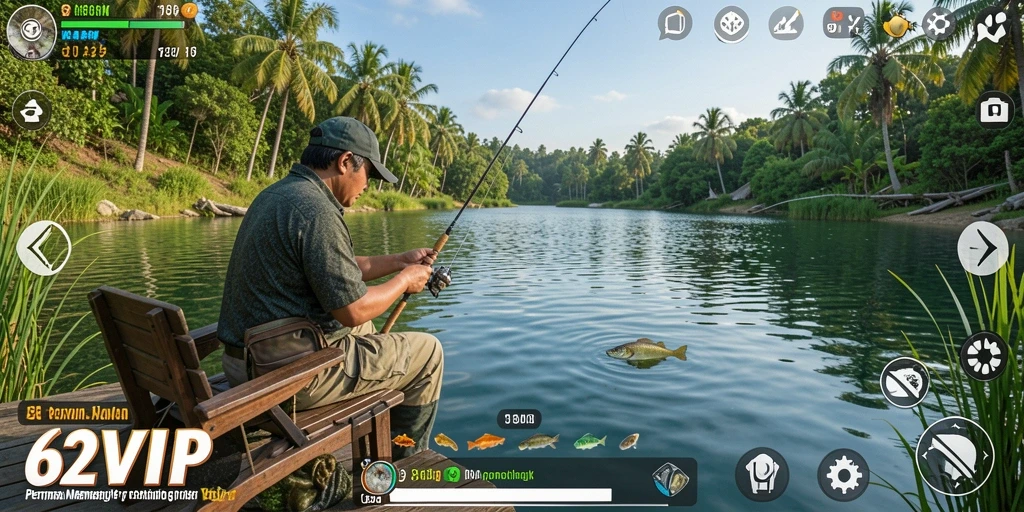 Tangkapan ikan yang luar biasa dalam 62VIP, menampilkan aksi memancing nyata.