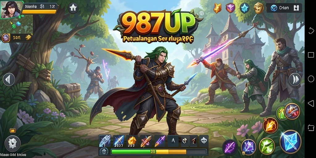 Tampilan seru dari gameplay RPG 987UP dengan aksi yang mendebarkan.