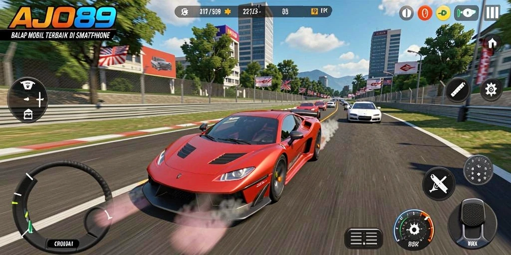 Gameplay balap mobil seru dan menantang di AJO89