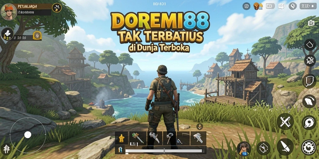 Tampilan gameplay Open World DOREMI88 yang memukau dan penuh warna.