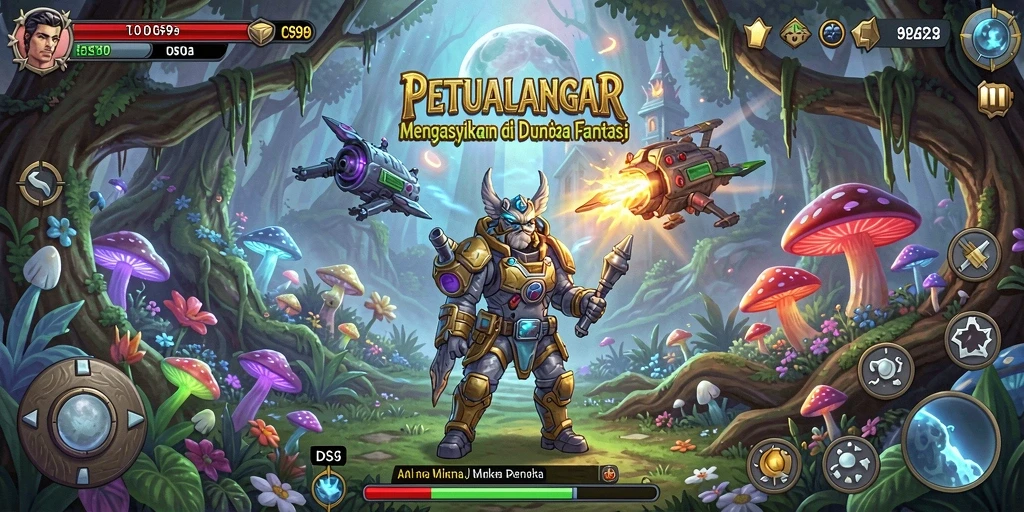 Tampilan gameplay DS99 yang mendebarkan dengan elemen petualangan.