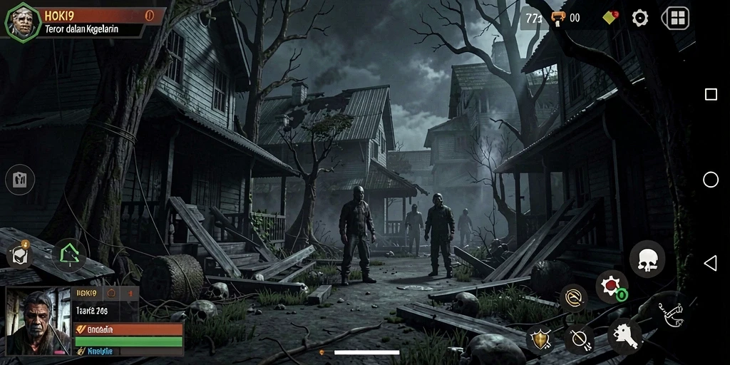 Screenshot HOKI9 dengan gameplay menyeramkan dan atmosfer yang mencekam.