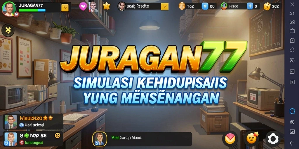 Tampilan gameplay menarik JURAGAN77 dengan elemen bisnis yang dinamis.