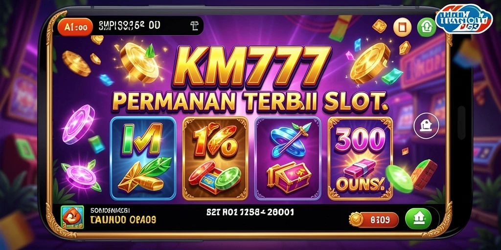 Screenshot menunjukkan gameplay Slot yang mendebarkan di KM777.