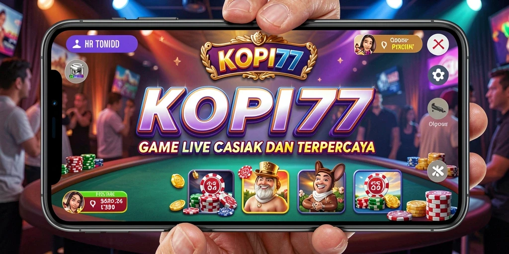 Tampilan gameplay KOPI77 dengan dealer langsung yang interaktif.