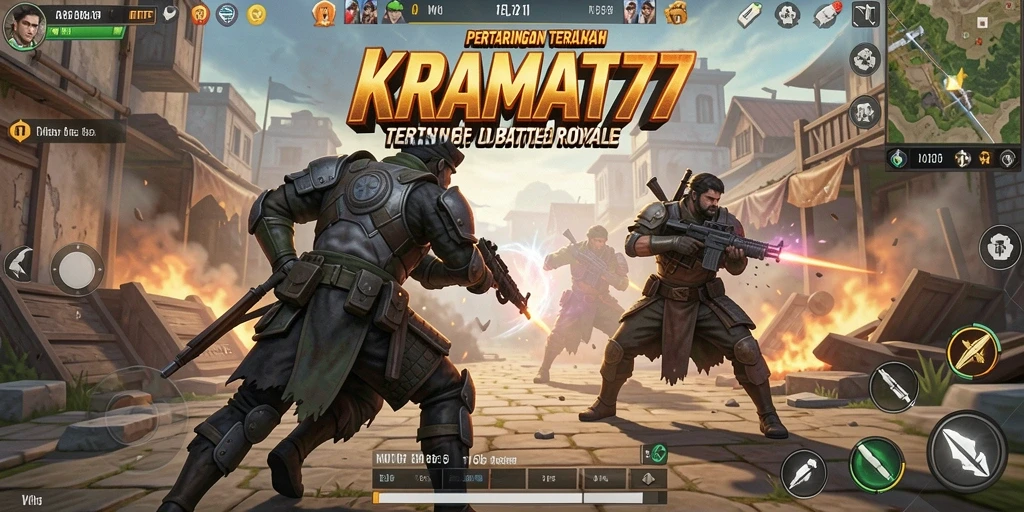 Screenshot gameplay KRAMAT77 yang menampilkan aksi sengit dalam Battle Royale.
