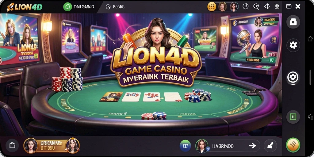 Tampilan gameplay Live Casino seru di LION4D dengan dealer langsung.
