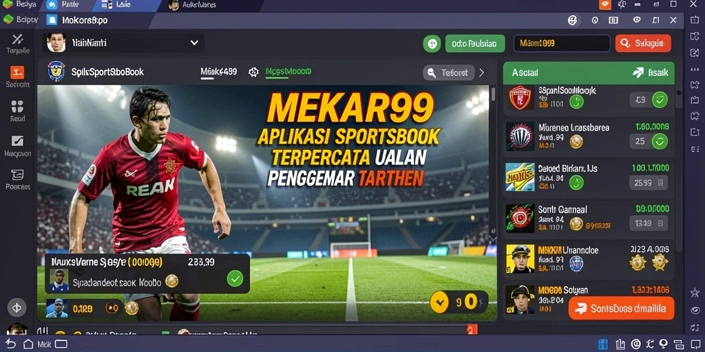 Tampilan permainan Sportsbook MEKAR99 yang menarik dan interaktif.