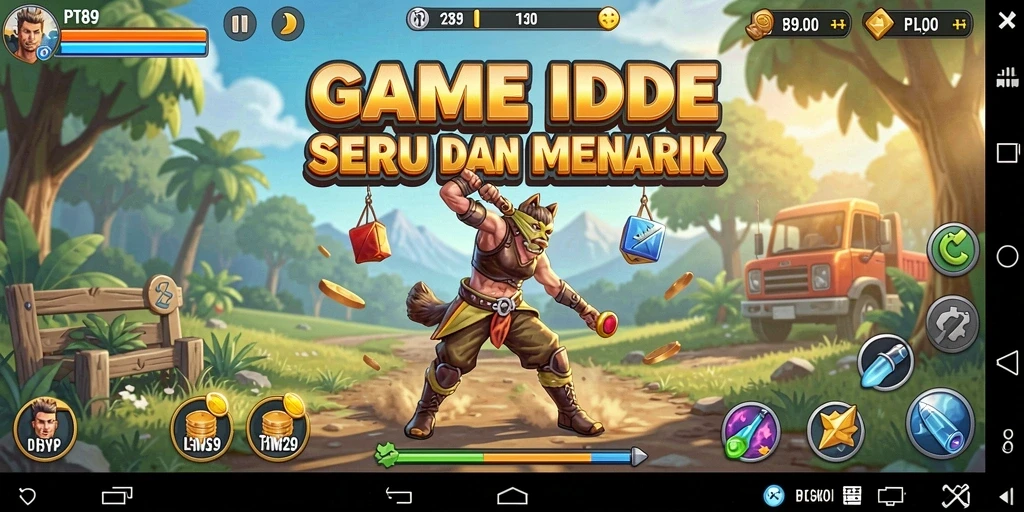 Tangkapan layar menunjukkan karakter-karakter lucu dalam game Idle PT89.