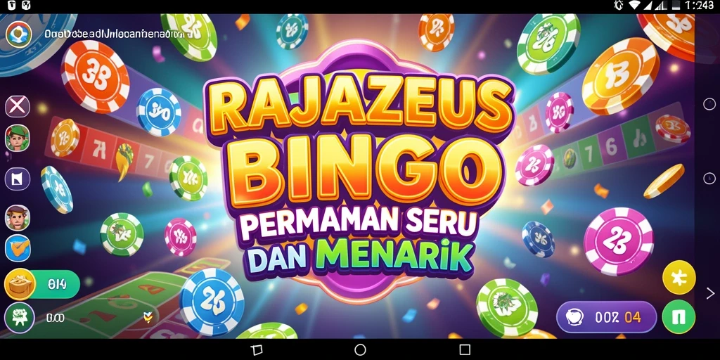 Tampilan gameplay seru dalam RAJAZEUS dengan interaksi Bingo.