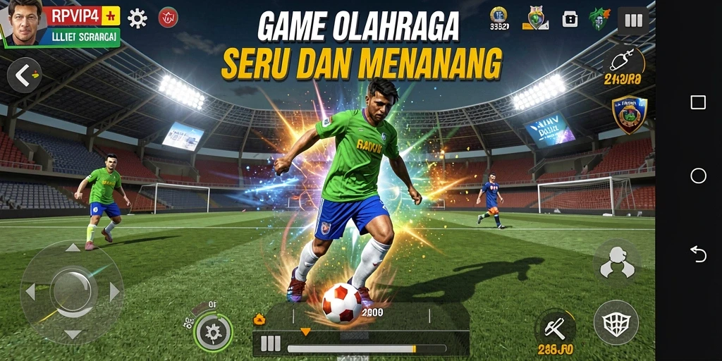 Tampilan gameplay RPVIP4 yang mendebarkan dan penuh aksi olahraga.