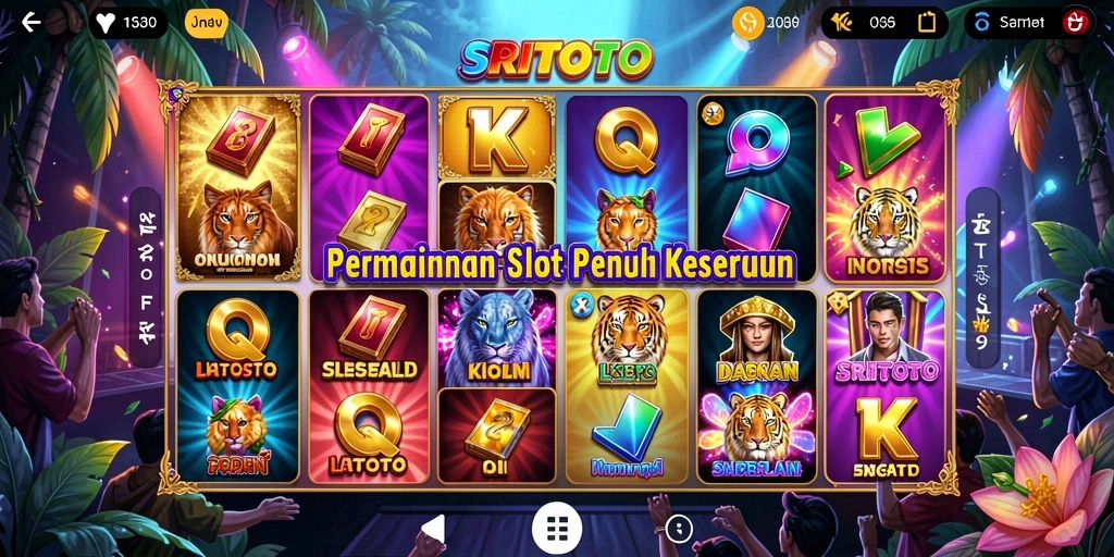 Screenshot menunjukkan gameplay menarik dari SRITOTO yang penuh warna.