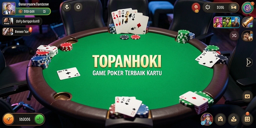 Screenshot gameplay seru di TOPANHOKI menampilkan aksi Poker yang mendebarkan.