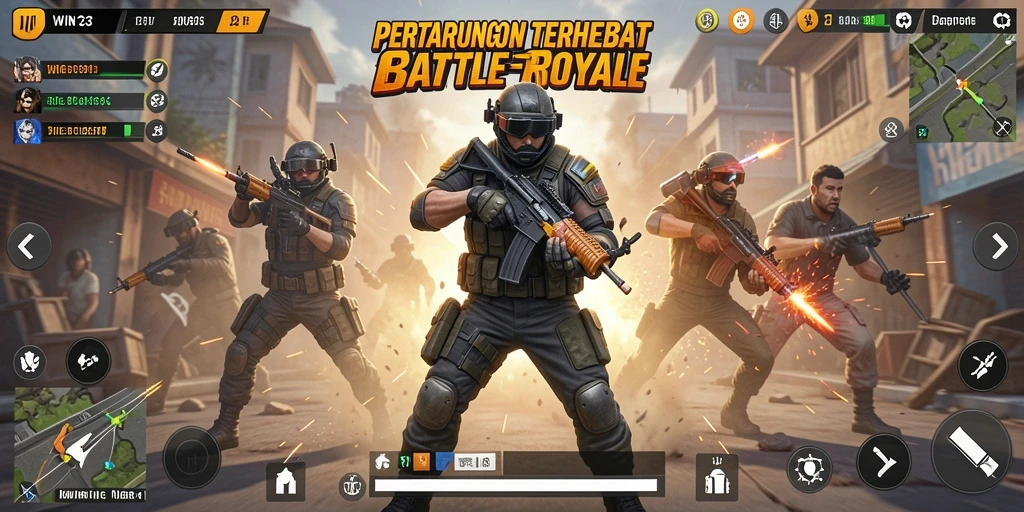Tangkapan layar gameplay seru dari WIN33 di medan pertempuran.